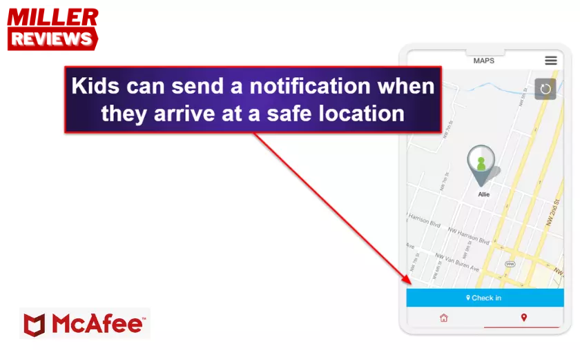 McAfee Kids Location Notification - Millers Reviews