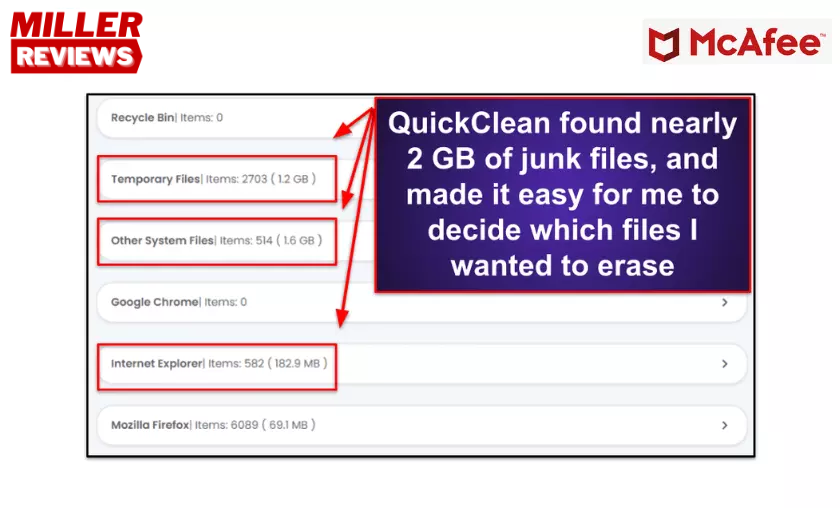McAfee Quick Clean Junk Files - Millers Reviews